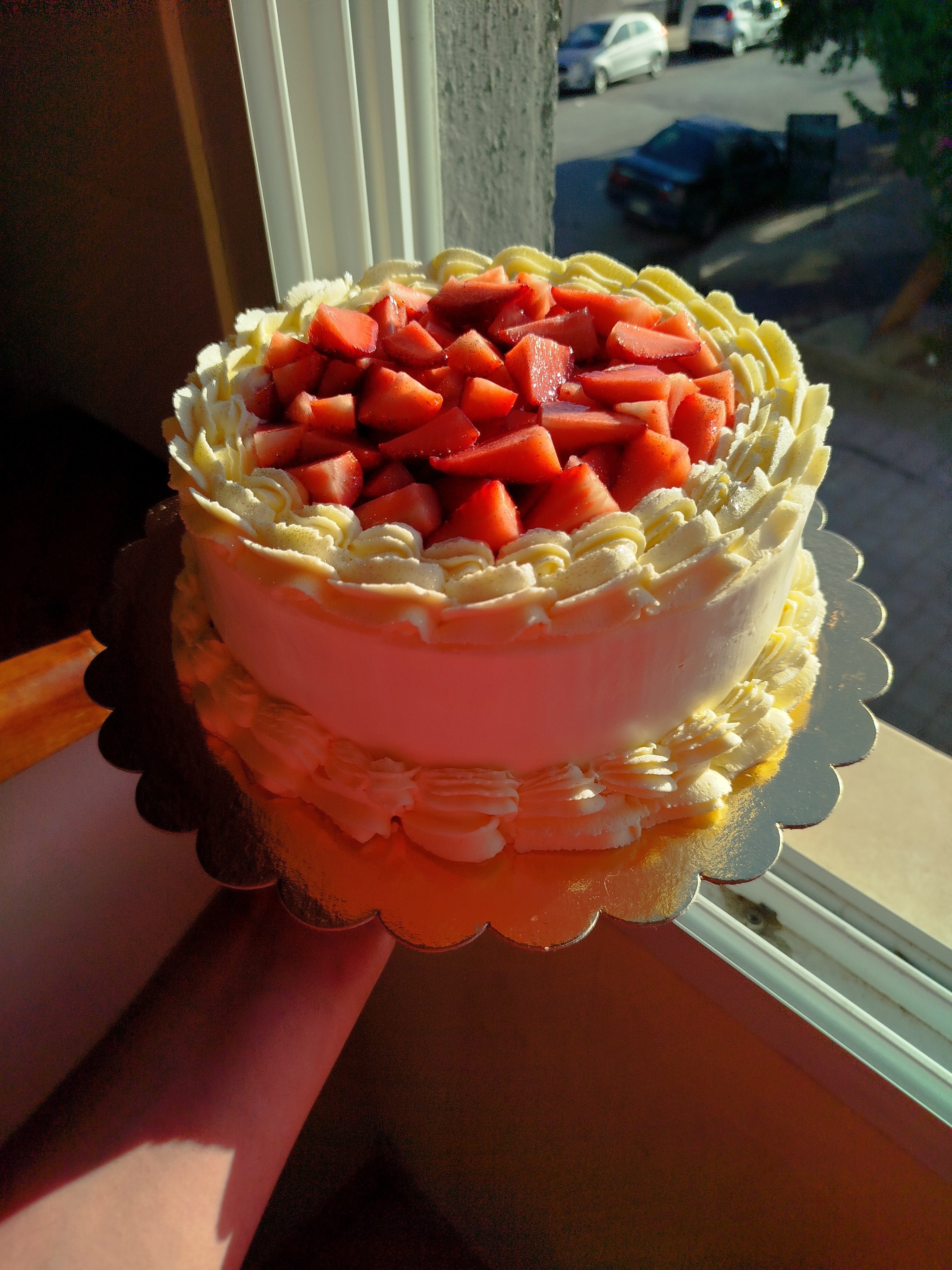 Torta de frutillas rosa